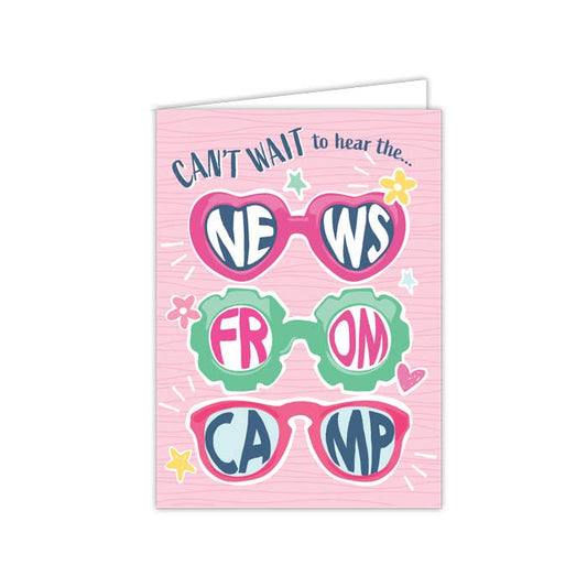 “Pink Can't Wait to Hear the News” 🩷 Camp Sunnies Camp Card by RosanneBeck Collections