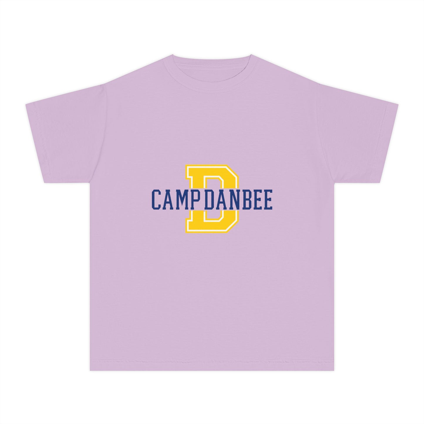 Youth T-Shirt — Camp Danbee Yellow Tee with Letter D