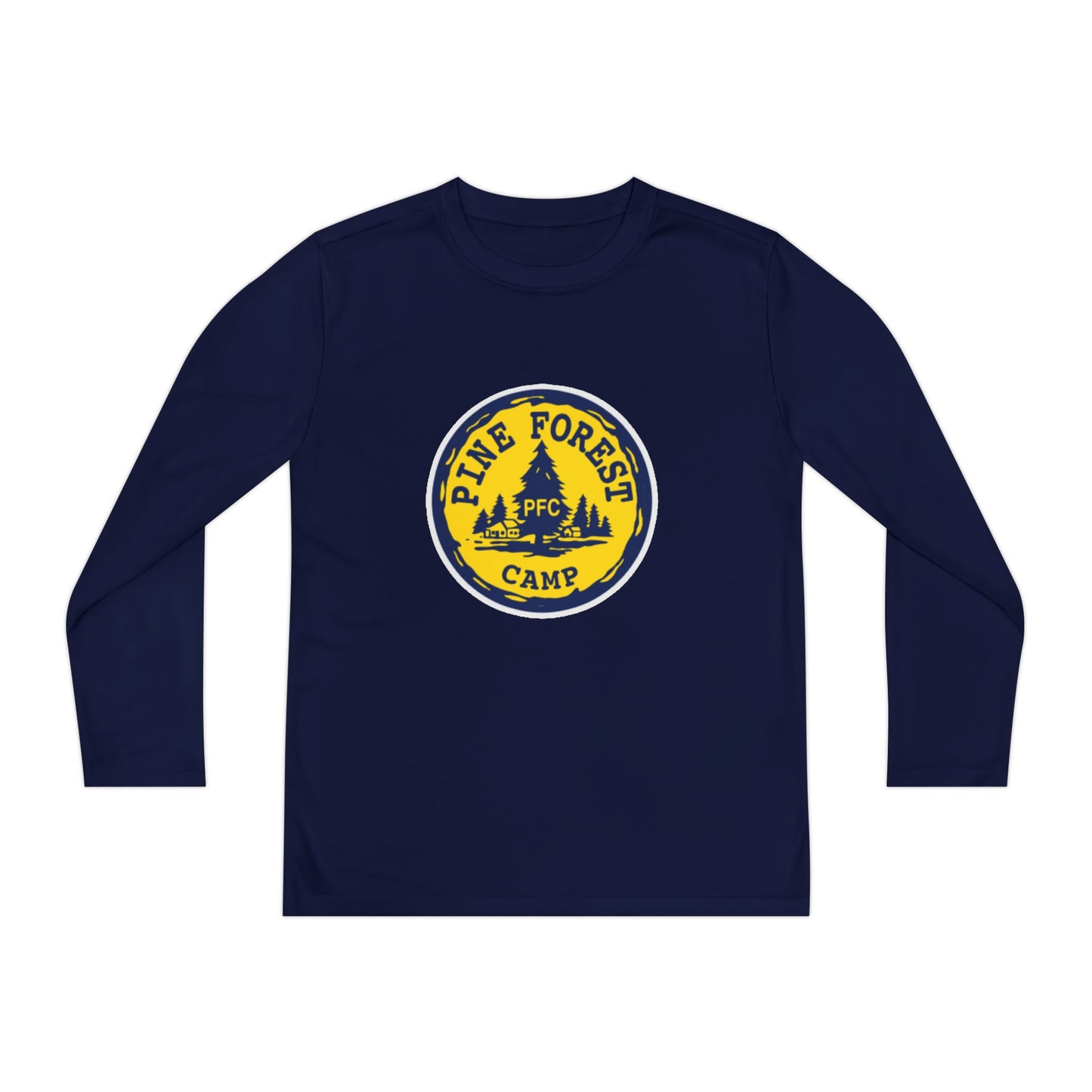 Youth Long Sleeve Tee - Pine Forest Camp Patch Design