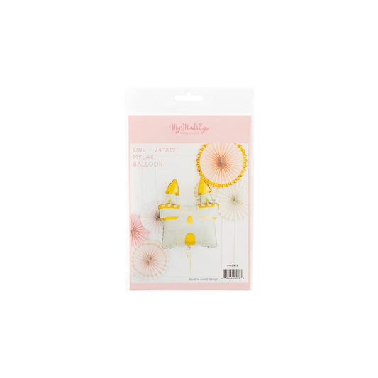 “Fairy Tale Dreams” 👑 Princess Castle Shaped Mylar Balloon (24x19 in)