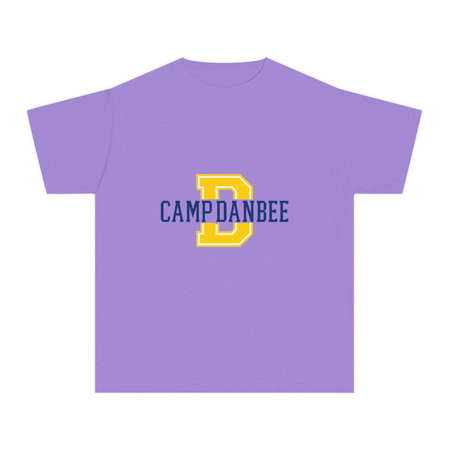 Youth T-Shirt — Camp Danbee Yellow Tee with Letter D