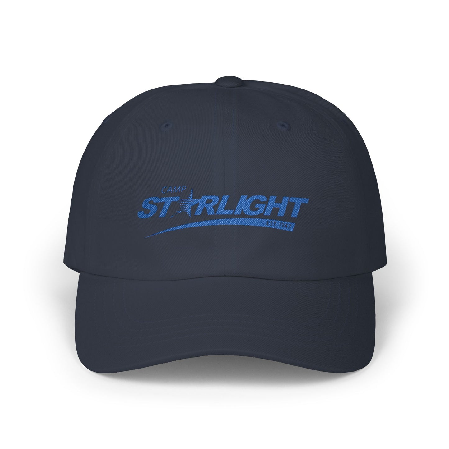 Camp Starlight Embroidered Dad Cap – Vintage Blue Logo Baseball Hat