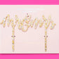 "Mr & Mrs" cake toppers, handmade with sparkle and confetti, ideal for bridal showers and engagements.