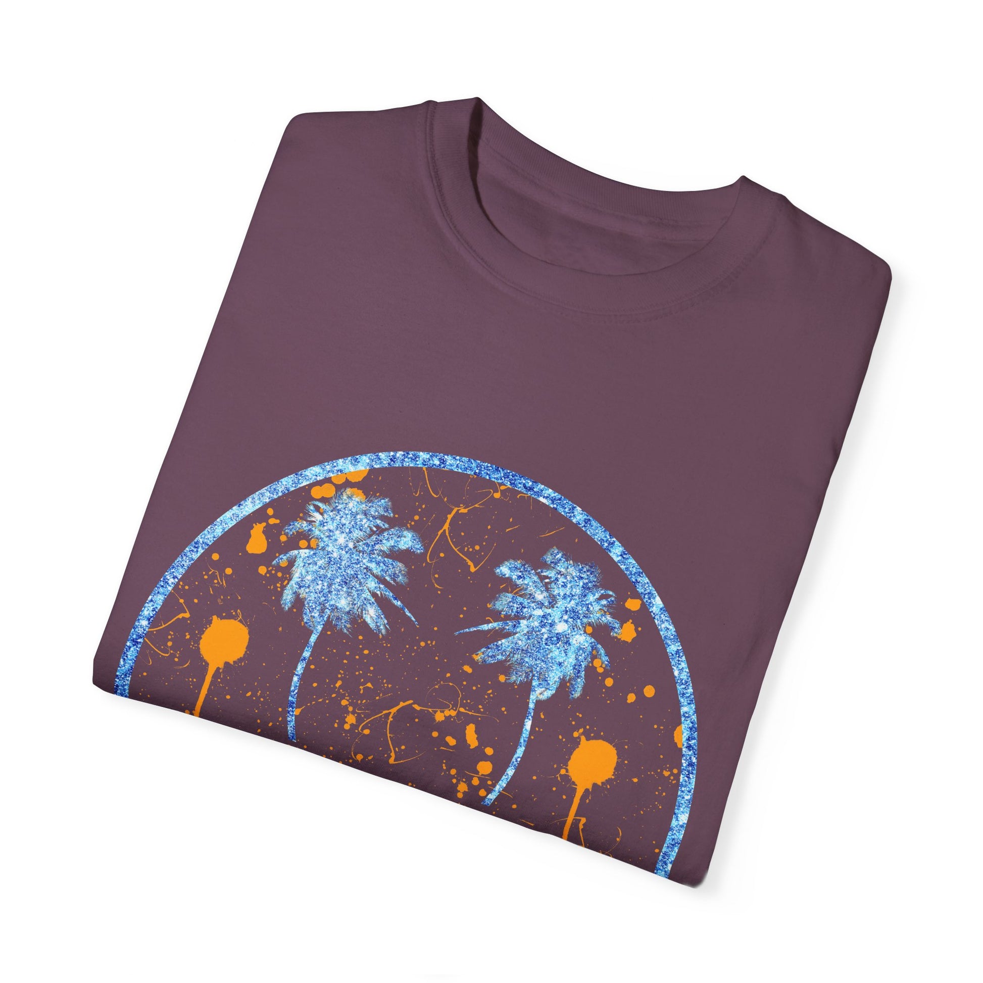 "Embrace summer vibes with our 90s Aesthetic Happy Face Paint Splatter Shirt, featuring a nostalgic design with palm tree eyes. This trendy unisex cotton tee is perfect for beach days, music festivals, and pool parties. Made from soft-washed ring-spun cotton, it offers a comfortable and relaxed fit, ideal for all-day wear. Get ready to shine in this retro-inspired shirt, designed for men, women, and teens!