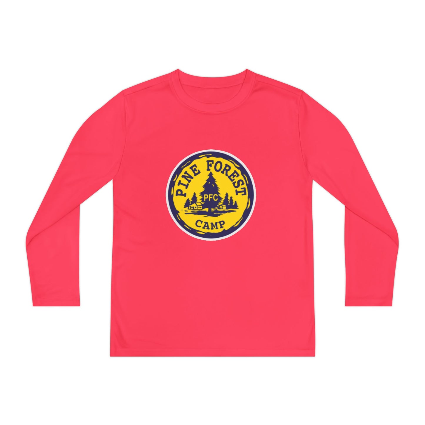 Youth Long Sleeve Tee - Pine Forest Camp Patch Design