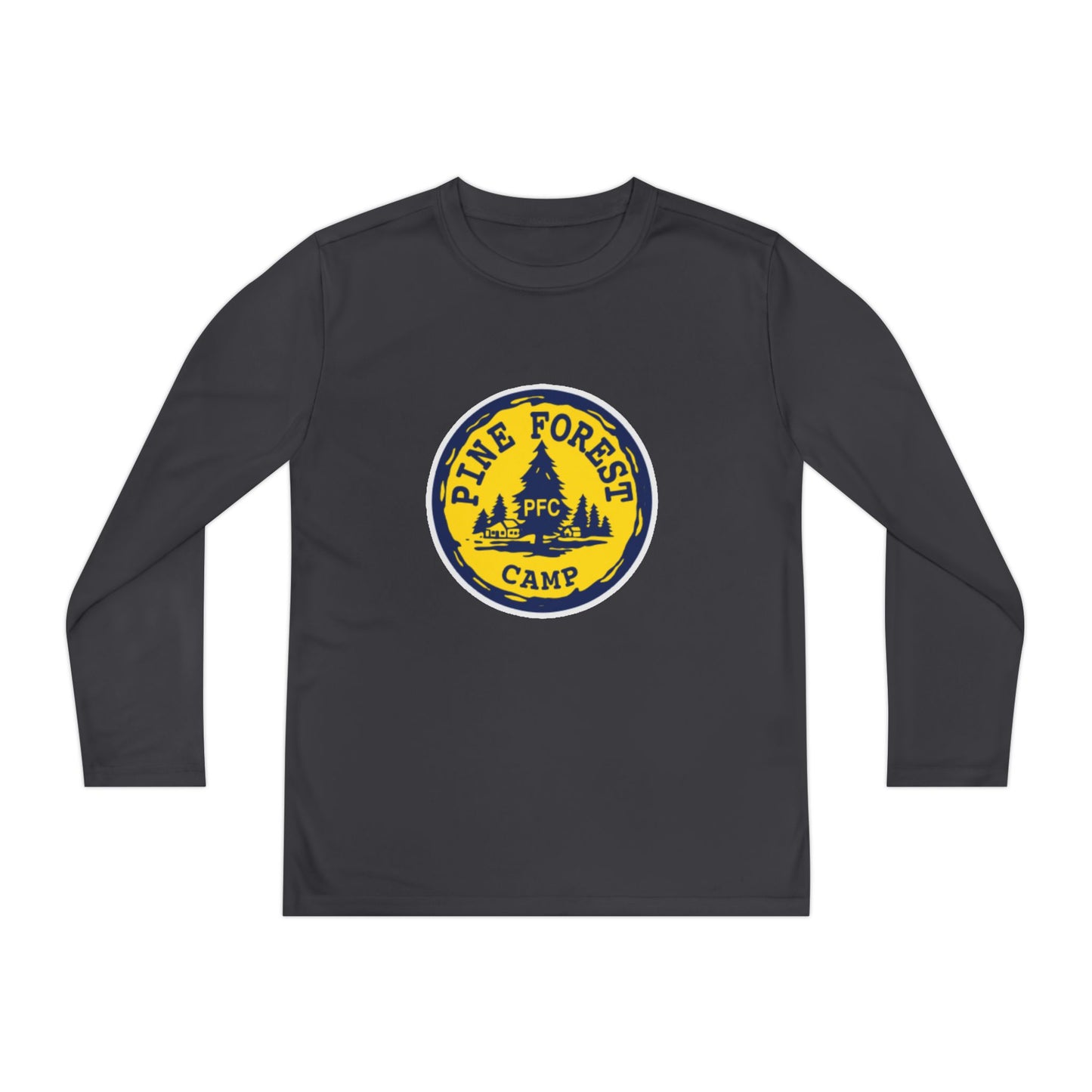 Youth Long Sleeve Tee - Pine Forest Camp Patch Design
