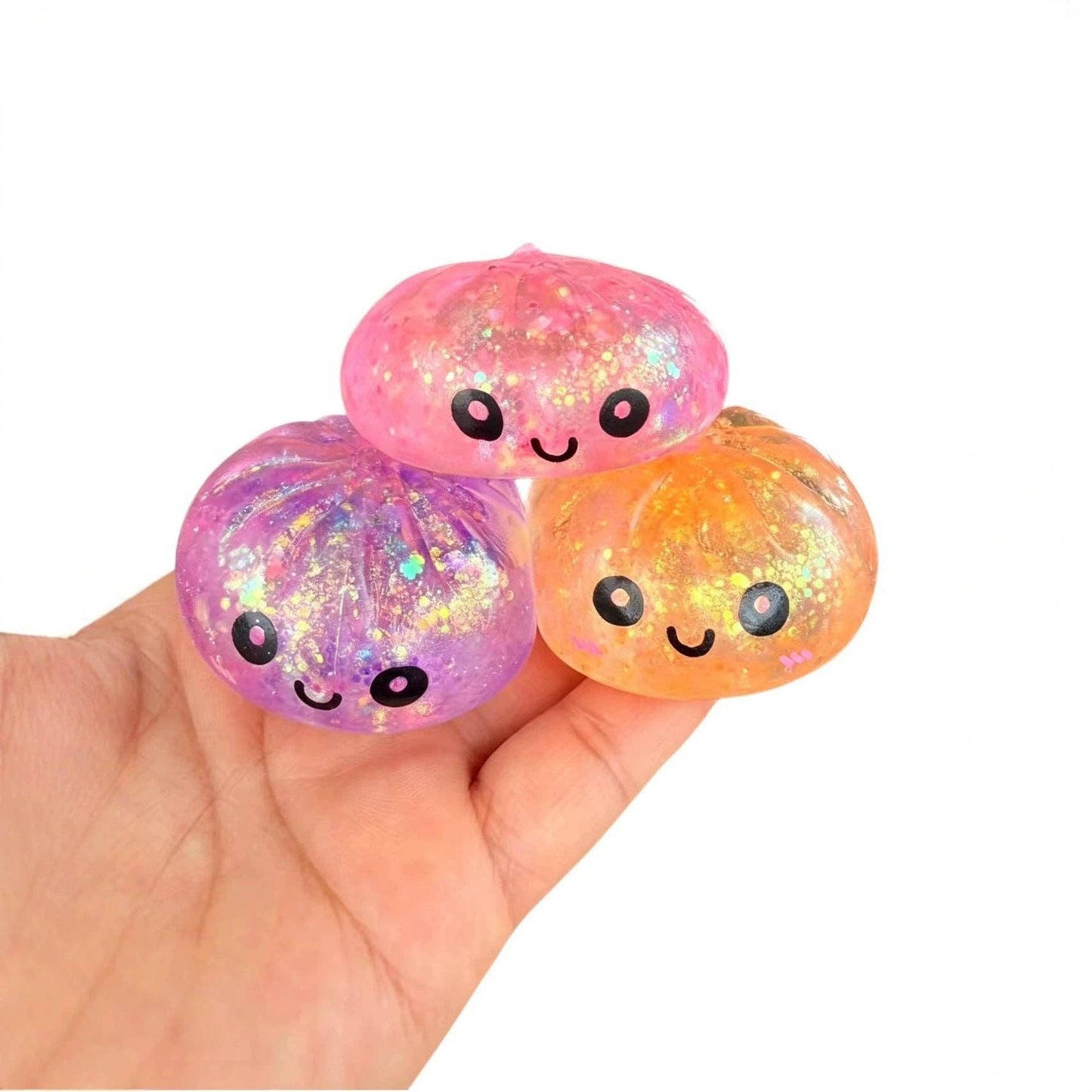 "Bao Down" 🥟 Mini Glitter Mystery Dumpling Squishy with Steamer Basket