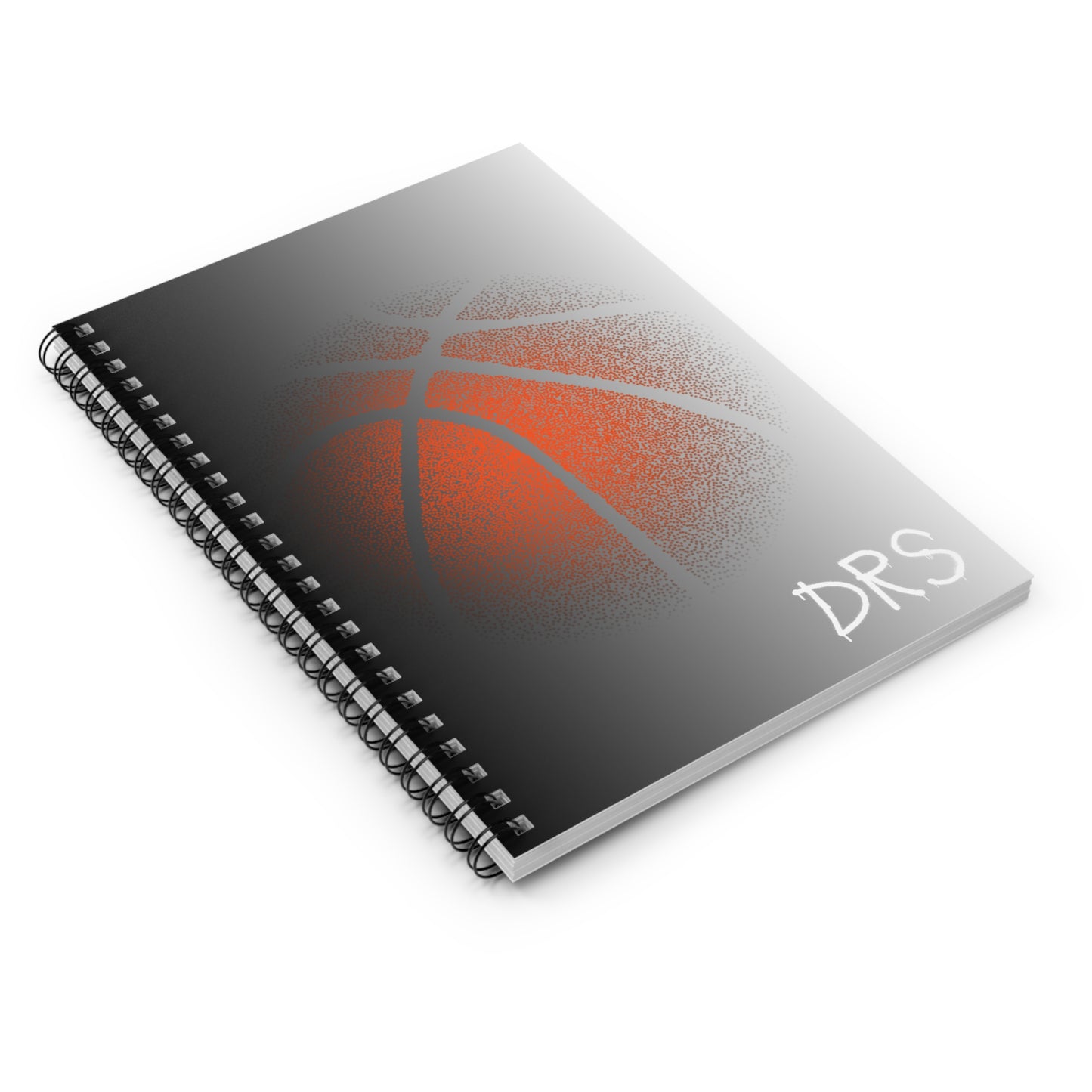 Basketball Spray-Effect Ruled Spiral Notebook — Personalized DRS