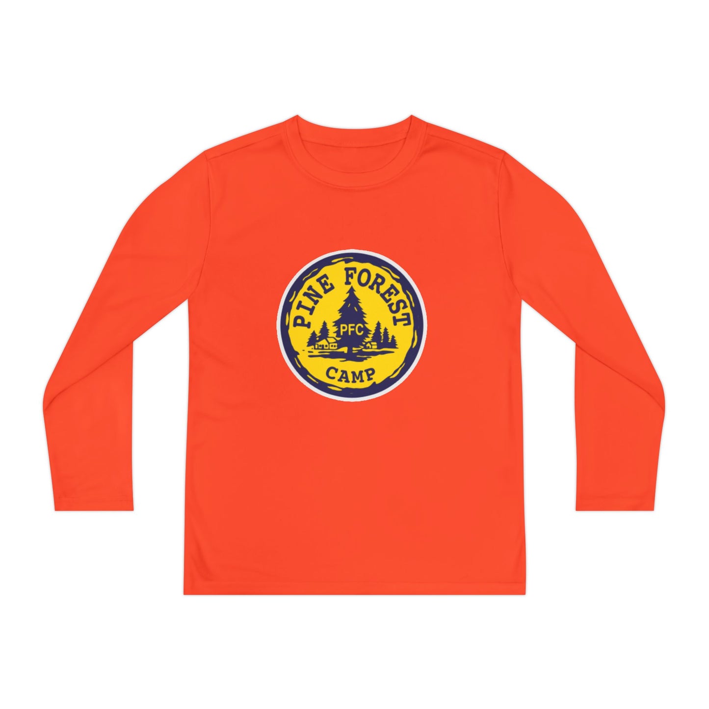 Youth Long Sleeve Tee - Pine Forest Camp Patch Design
