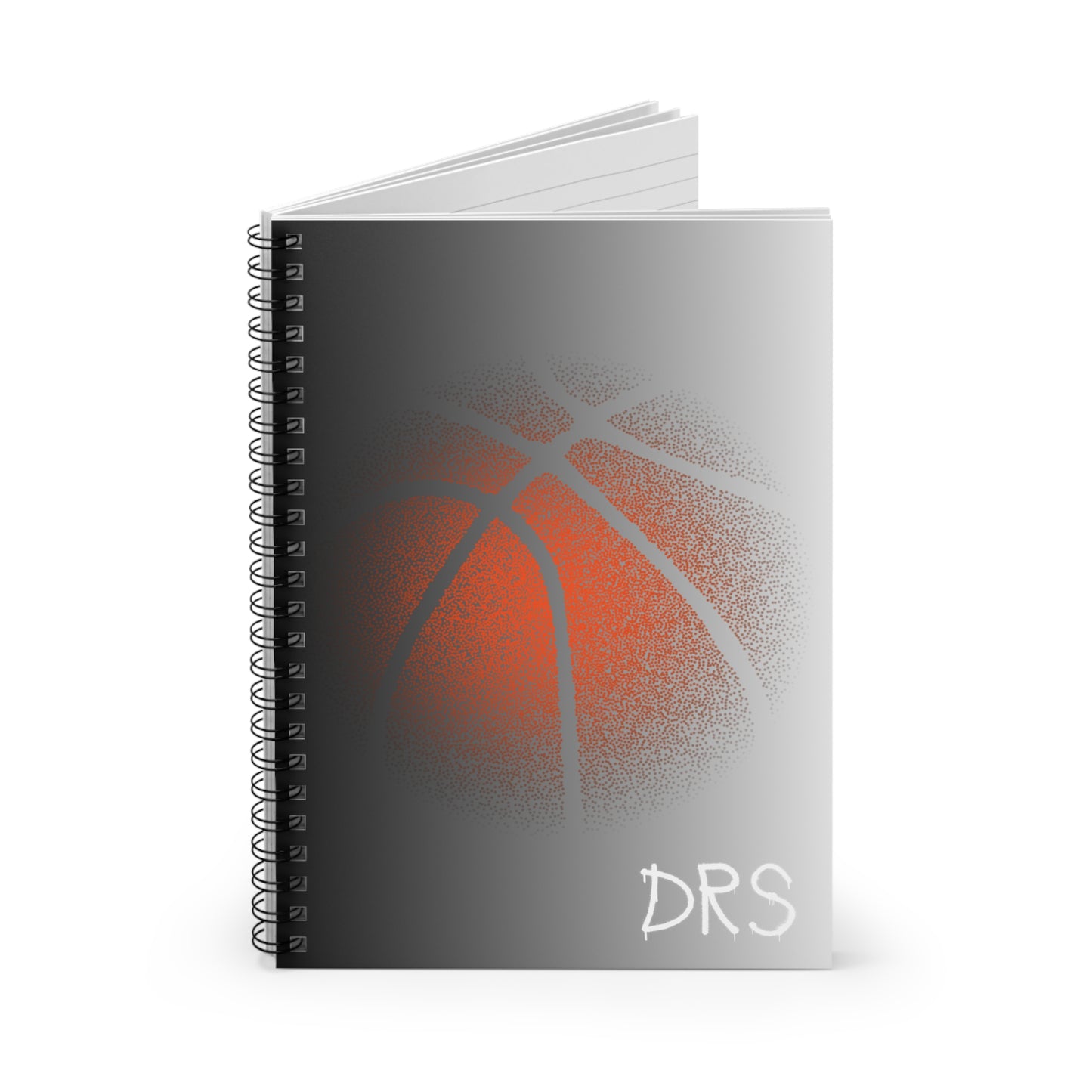 Basketball Spray-Effect Ruled Spiral Notebook — Personalized DRS