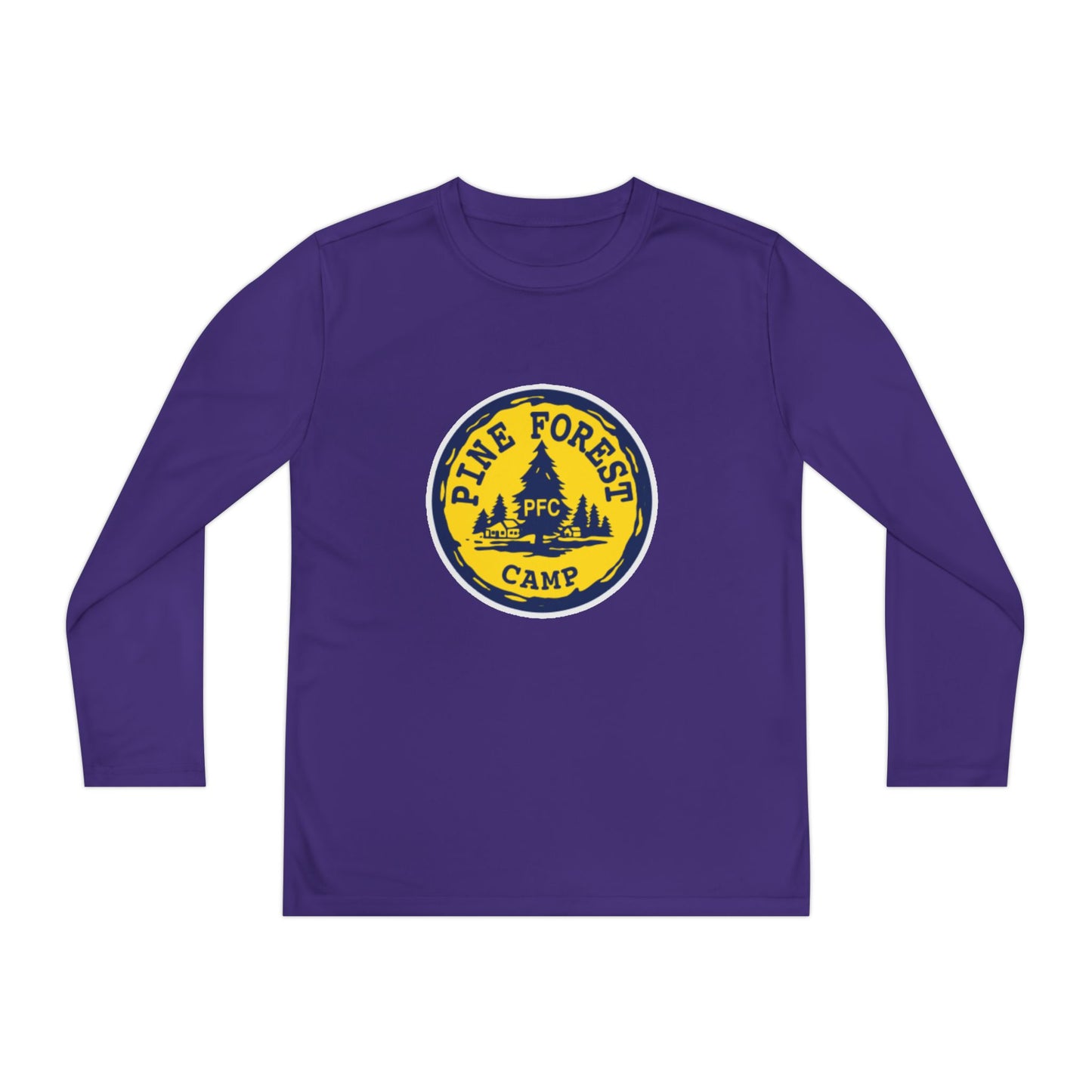 Youth Long Sleeve Tee - Pine Forest Camp Patch Design