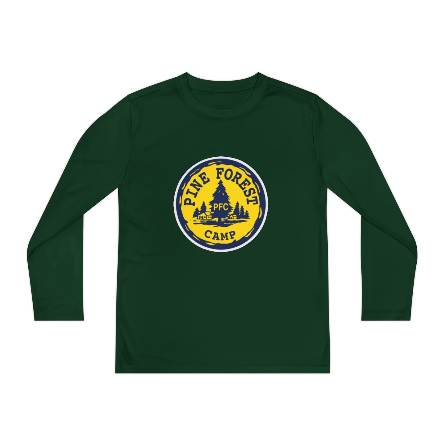 Youth Long Sleeve Tee - Pine Forest Camp Patch Design