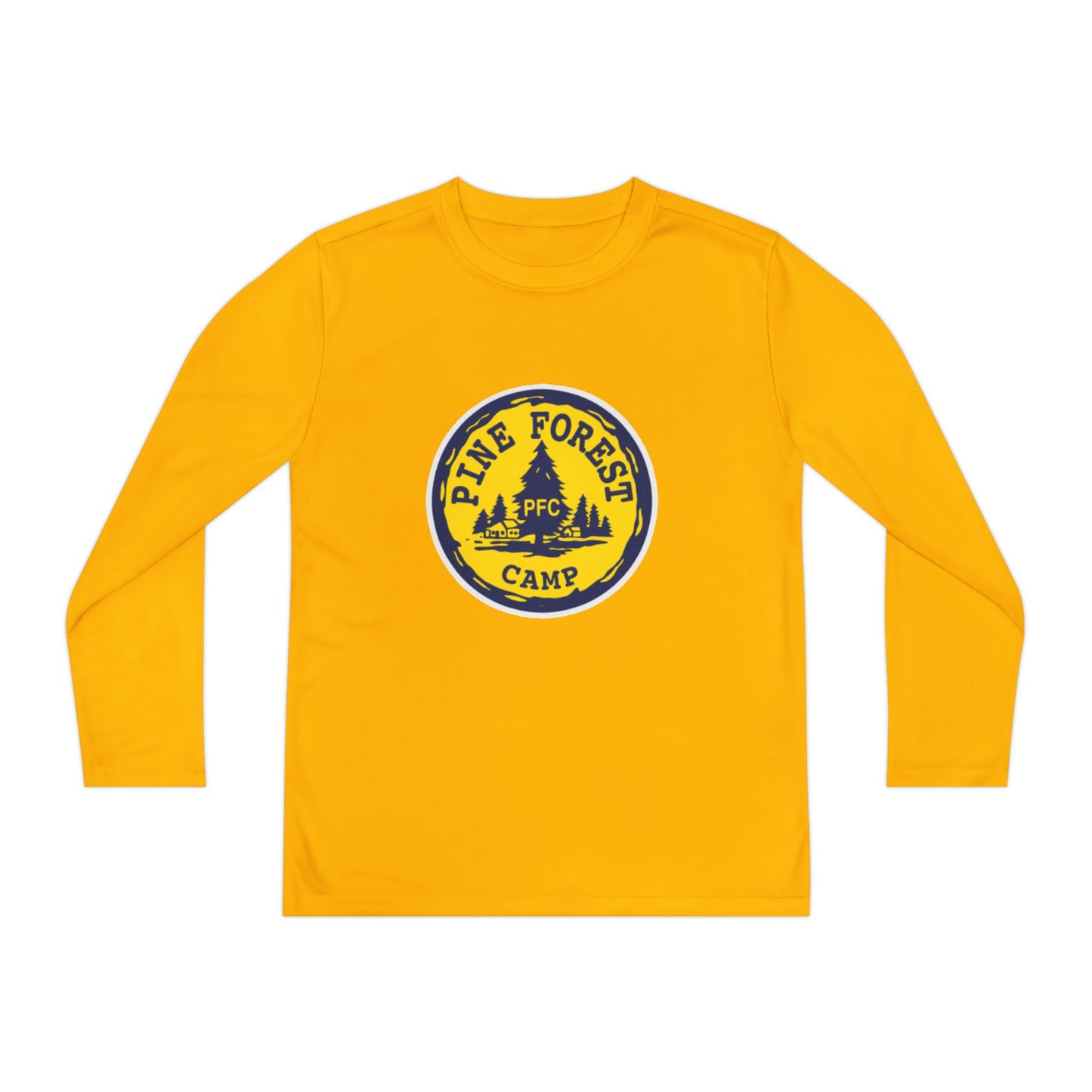 Youth Long Sleeve Tee - Pine Forest Camp Patch Design
