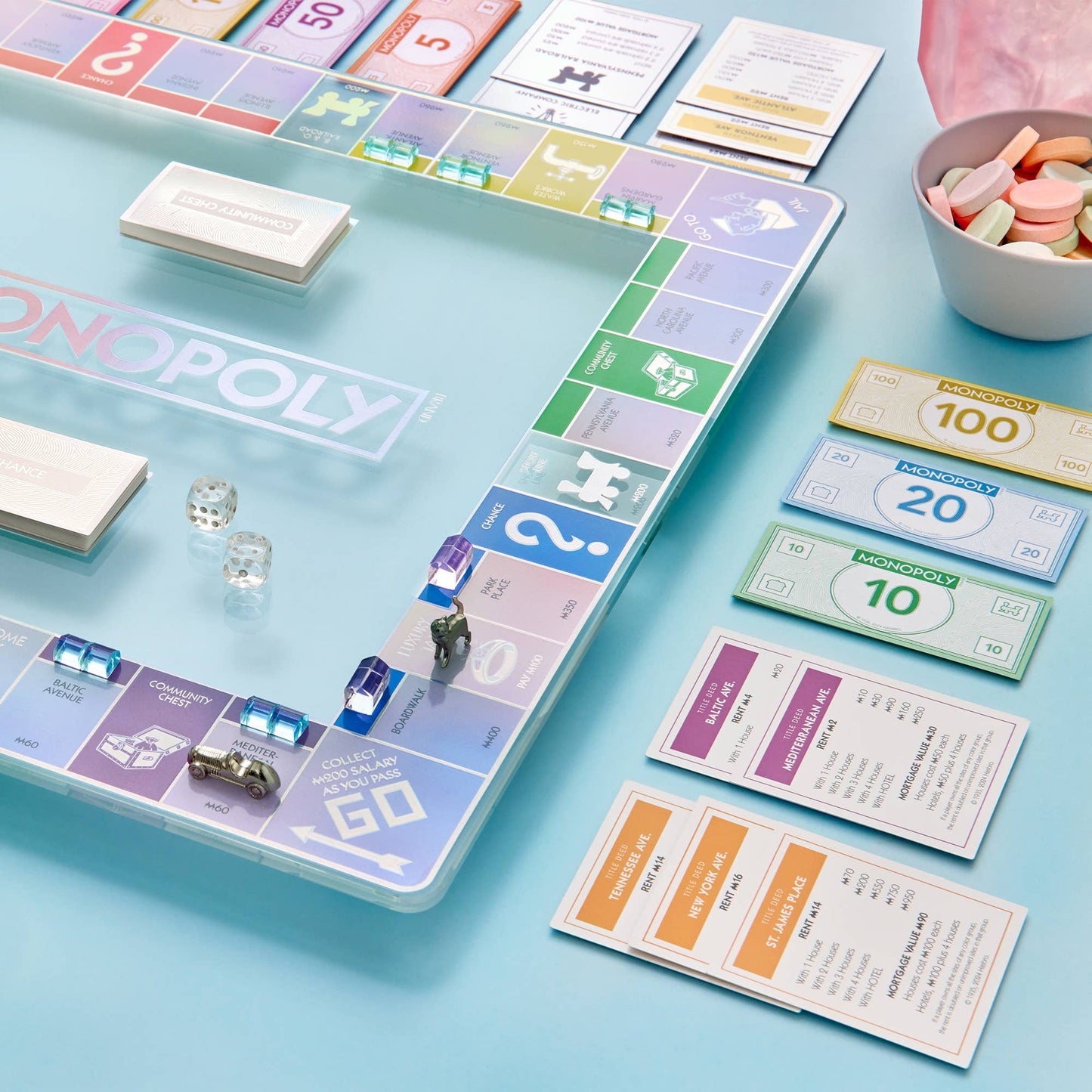“Monopoly, But Make It Chic” ✨ Aura Collection Glass Monopoly Game