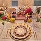 Sophisticated gold-trimmed napkins for entertaining