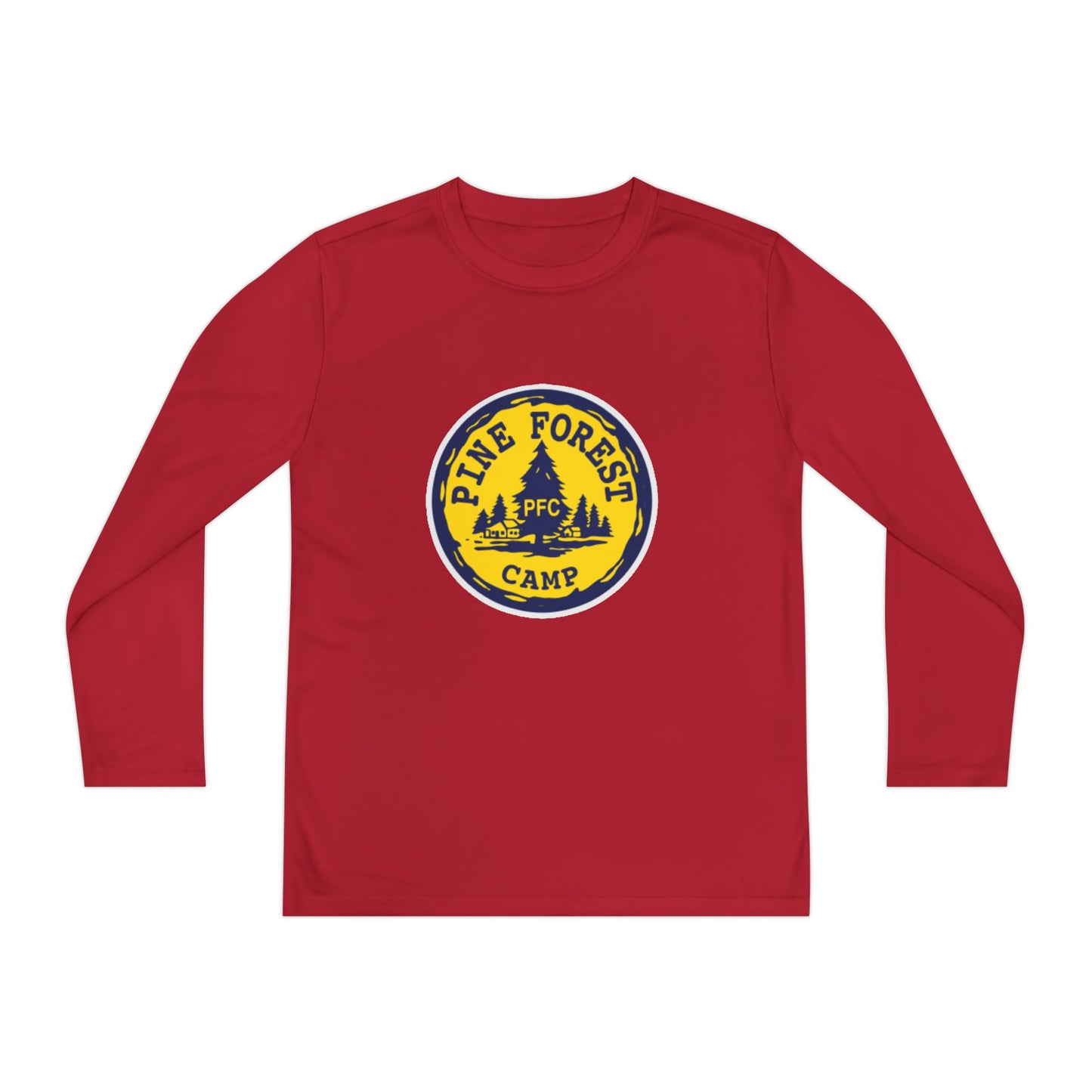 Youth Long Sleeve Tee - Pine Forest Camp Patch Design