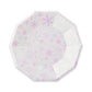 Snowflake paper plates with iridescent foil, pack of 8, perfect for winter parties