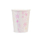 Iridescent snowflake paper cups, pack of 8, perfect for winter and Frozen parties