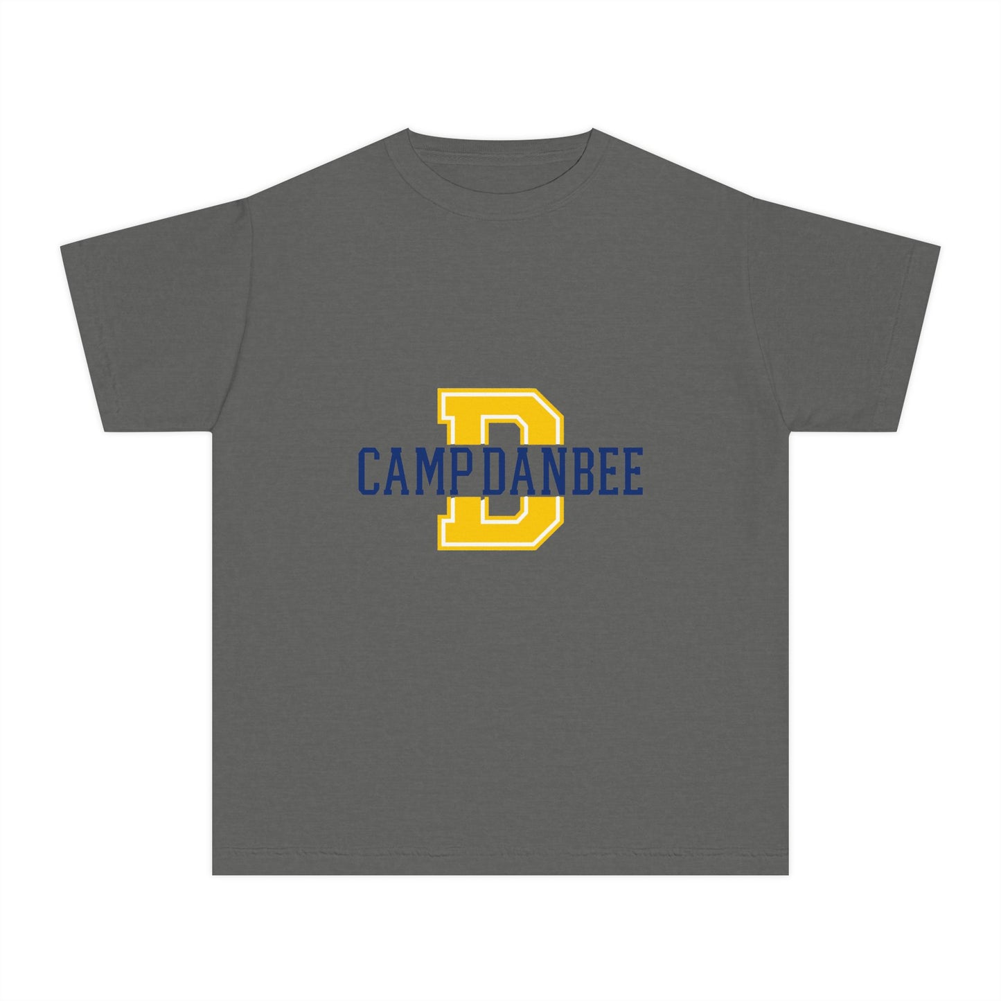 Youth T-Shirt — Camp Danbee Yellow Tee with Letter D