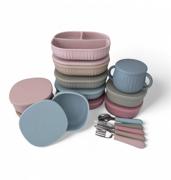 "Mealtime Mavens" 🍽️ Big Kids Slate Blue Utensils by Calla & Friends