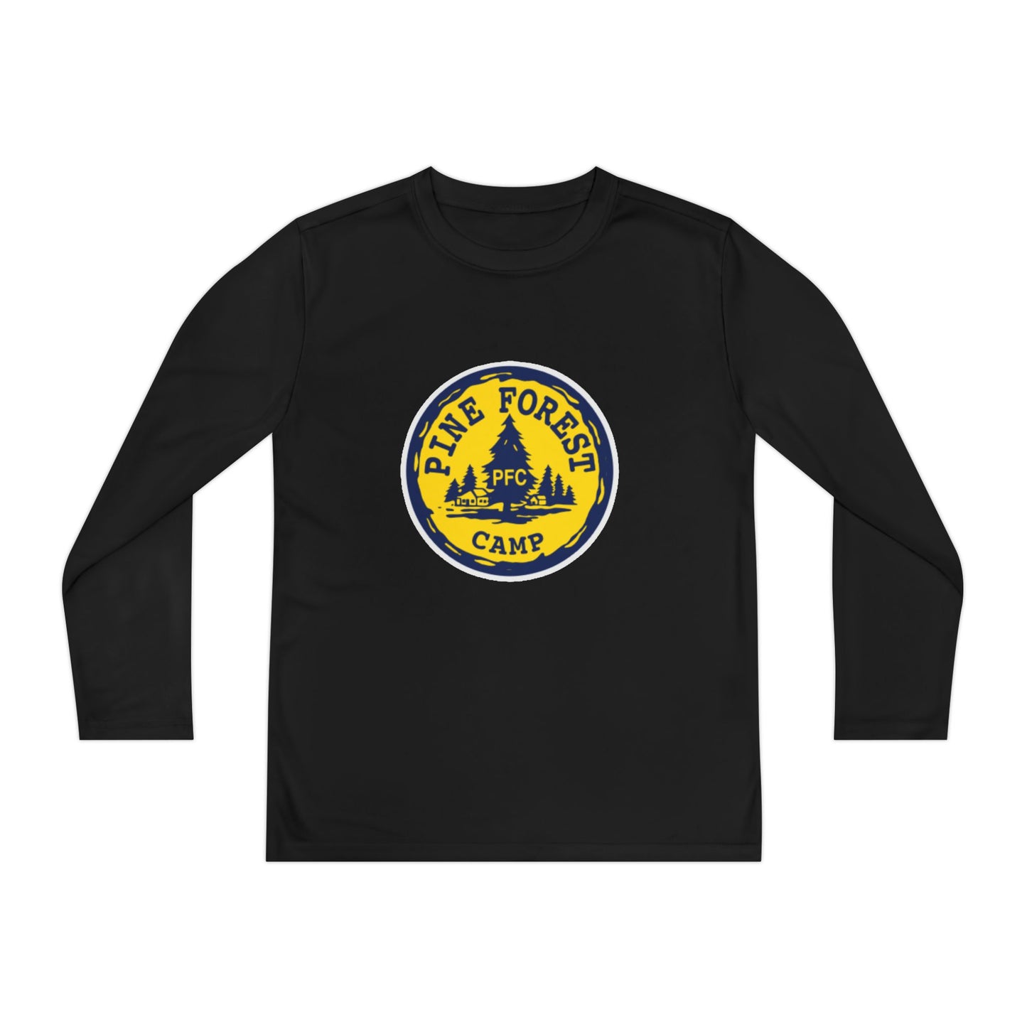 Youth Long Sleeve Tee - Pine Forest Camp Patch Design