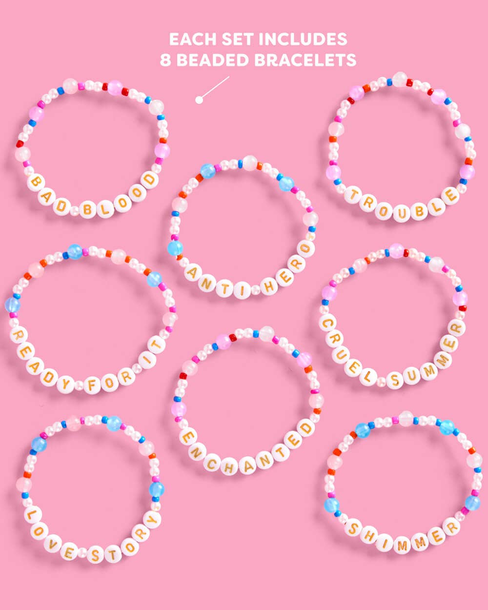 Taylor-inspired beaded friendship bracelets