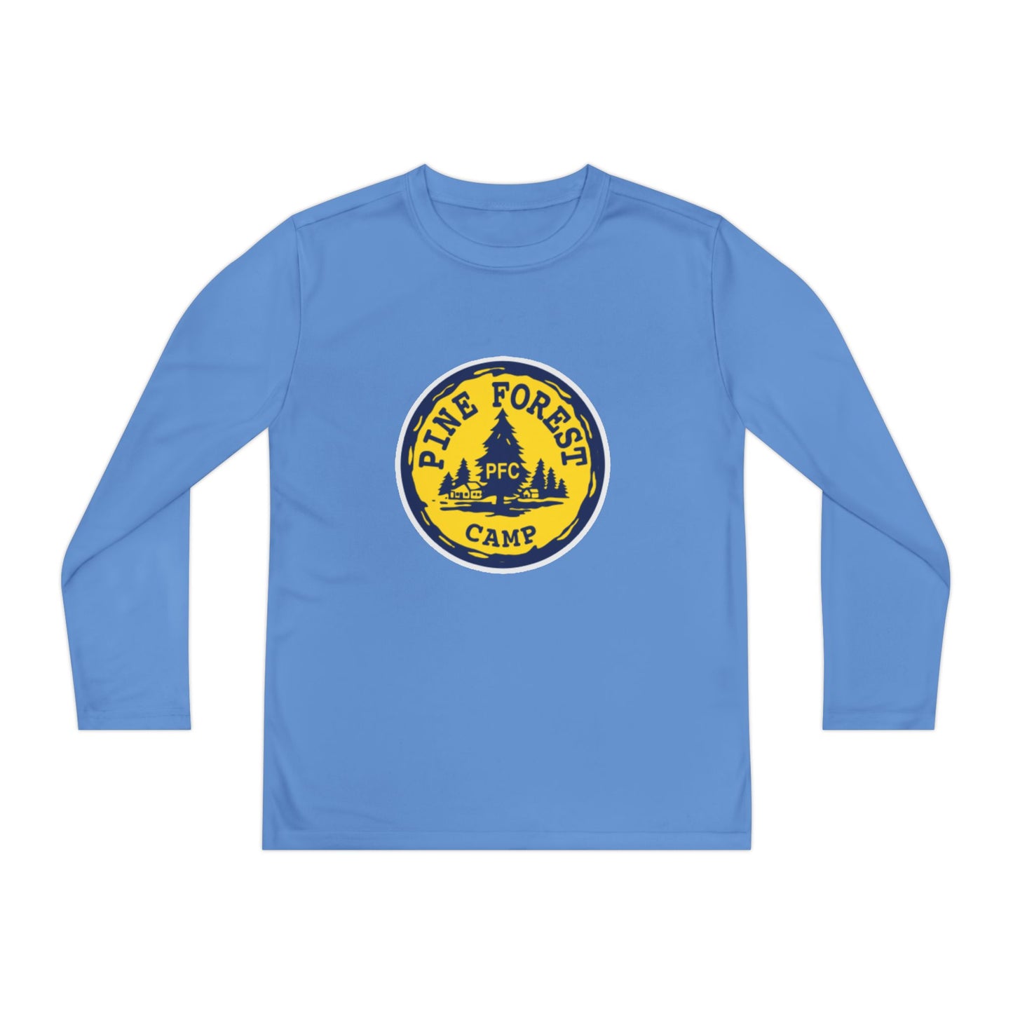 Youth Long Sleeve Tee - Pine Forest Camp Patch Design