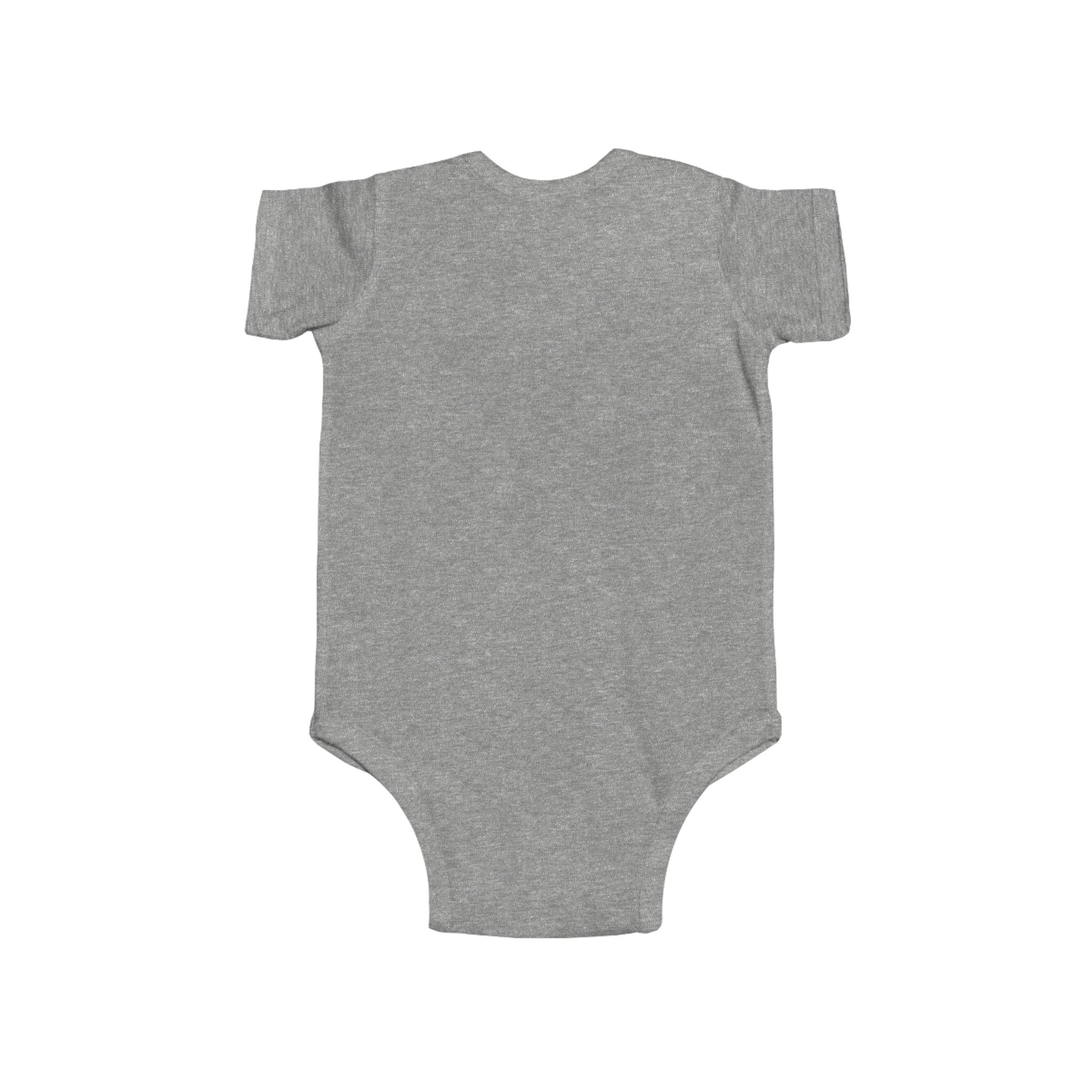 Trendy Cowboy Ghost Trick or Treat baby onesie featuring a cute ghost in a cowboy outfit holding a candy bag. Made from 100% combed ringspun cotton, this short-sleeved bodysuit is comfortable, lightweight, and perfect for baby boys or girls aged 6M-24M.