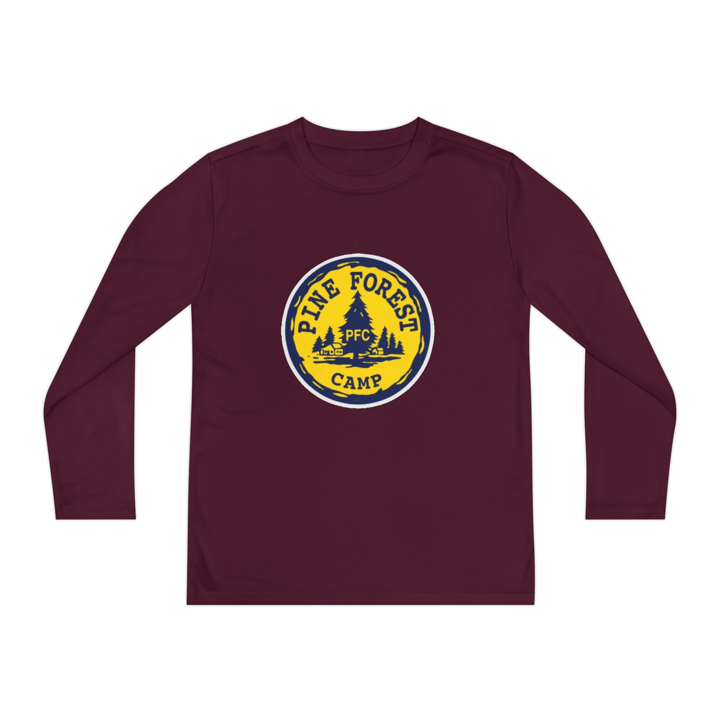 Youth Long Sleeve Tee - Pine Forest Camp Patch Design