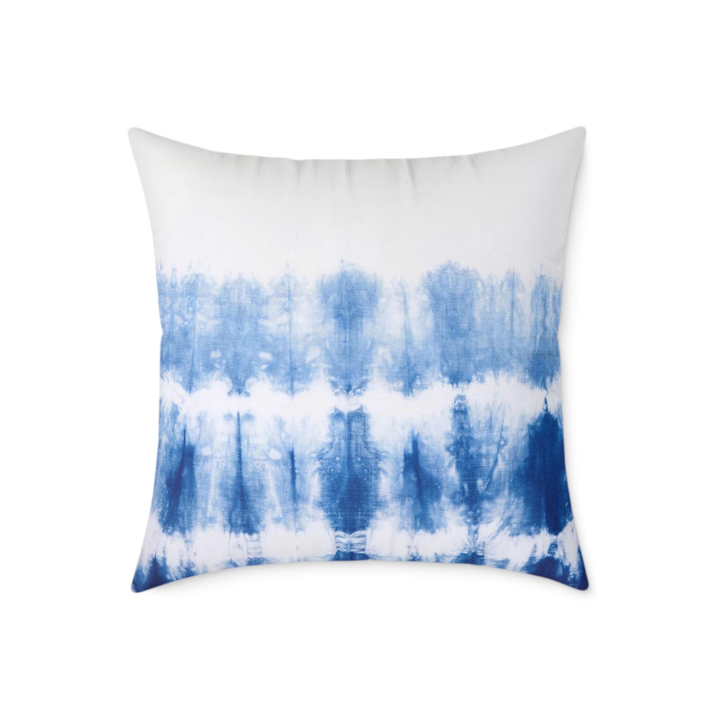Ombre Blue Tie Dye Pillow made from durable poly canvas, featuring a unique tie dye design in shades of blue. Available in various sizes to add a splash of color and style to your home decor. Perfect for cozy relaxation.