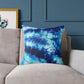 Blue Tie Dye Square Poly Canvas Pillow with a playful design, perfect for adding a pop of color to any room. Ideal for lounging or snuggling, this eye-catching pillow enhances your home decor while reflecting your unique style.