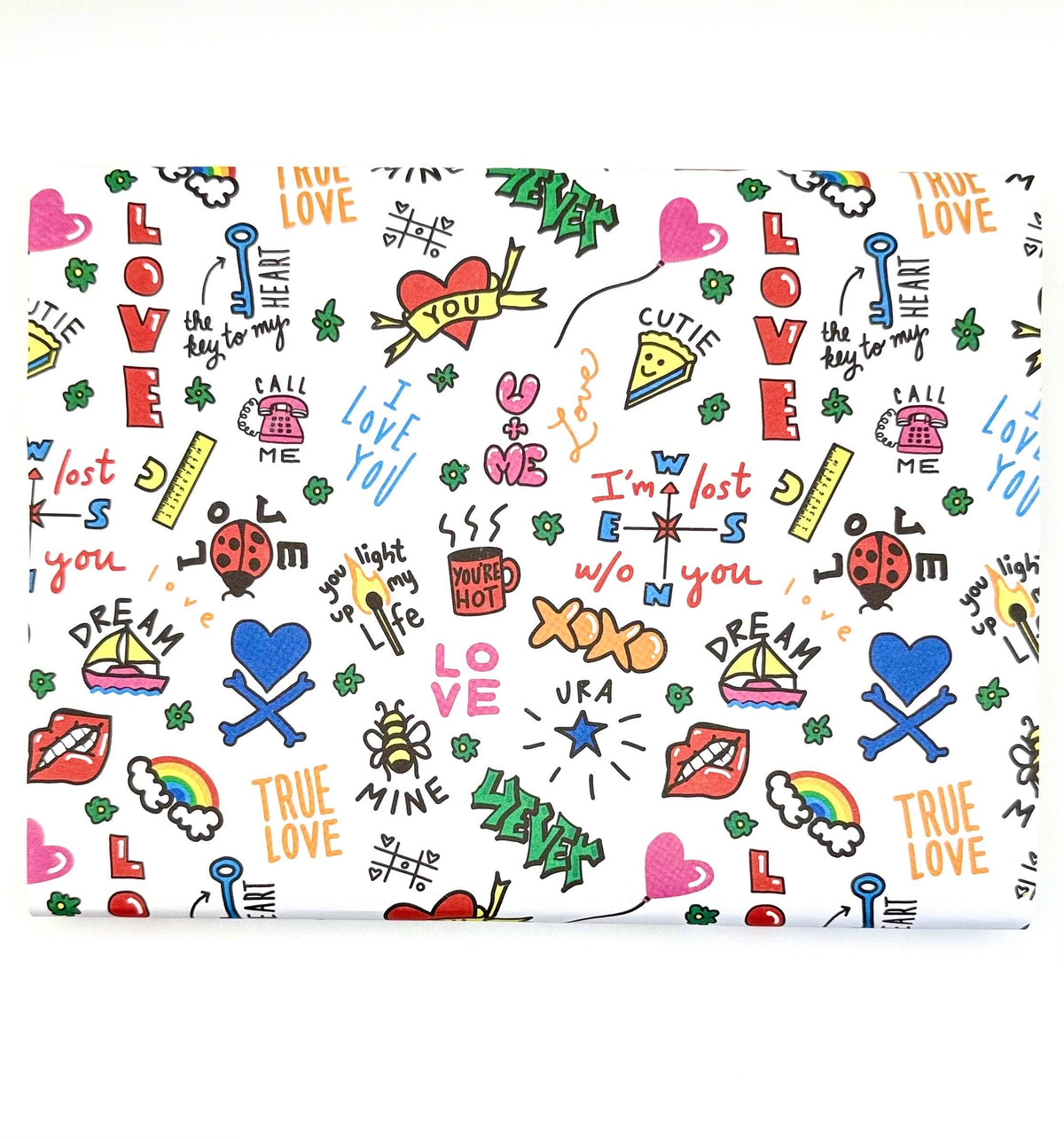 “Written All Over It” 💘 Love Doodle Valentine Wrapping Paper Roll by Better Than The Gift