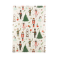 Nutcracker table runner measuring 16 x 120 inches, featuring gold metallic ink, perfect for adding whimsy and charm to holiday gatherings and family celebrations.