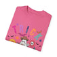 Trick or Treat Cowboy Ghost shirt featuring a playful cowboy ghost design and melty font. Available in unisex sizes S-3XL, this ultra-soft, garment-dyed 100% ring-spun cotton t-shirt is perfect for Halloween celebrations for adults and teens.