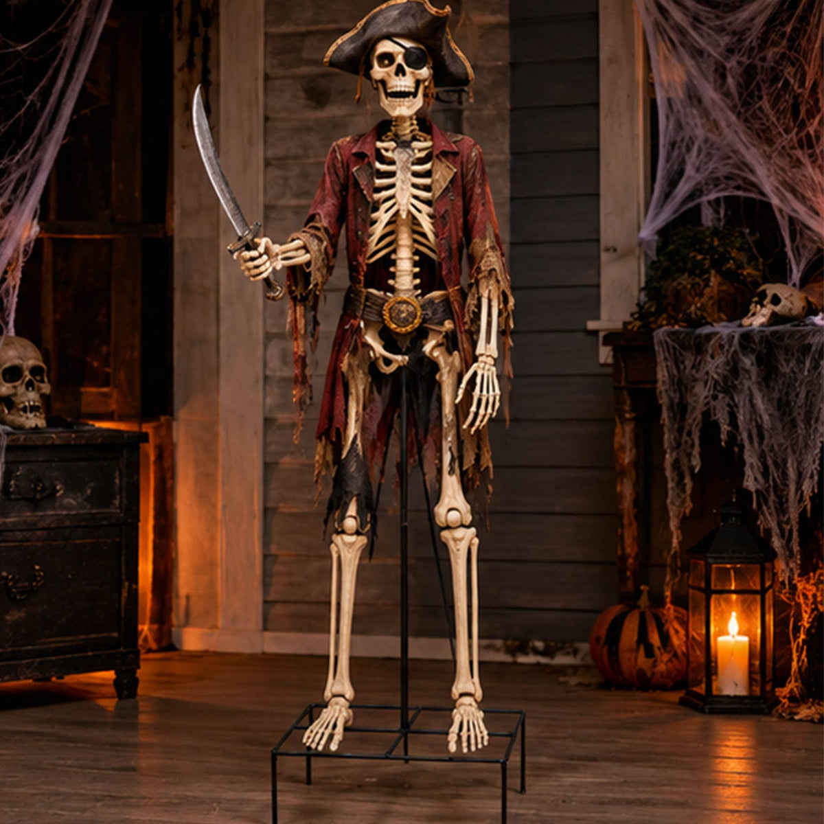 "Stand Your Ground" 💀 Metal Skeleton Stand for 60 Inch Halloween Skeleton Decorations by Cake Candy Supply