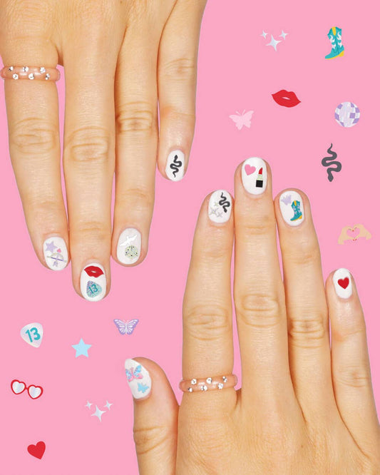 Taylor-inspired nail stickers with 544 designs