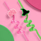 Emerald City Straws - 12 reusable straws, kids party, witch drink decor