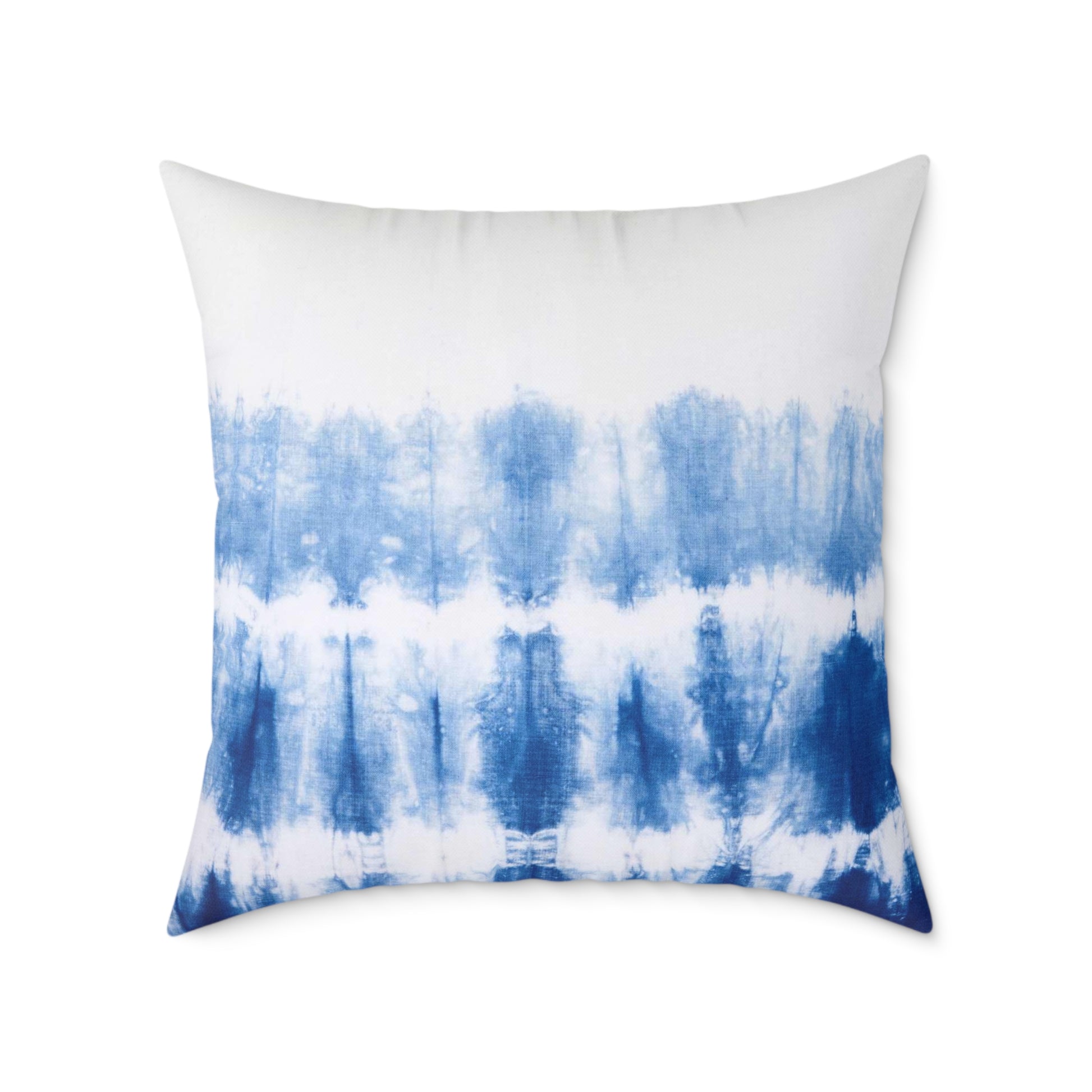 Ombre Blue Tie Dye Pillow made from durable poly canvas, featuring a unique tie dye design in shades of blue. Available in various sizes to add a splash of color and style to your home decor. Perfect for cozy relaxation.