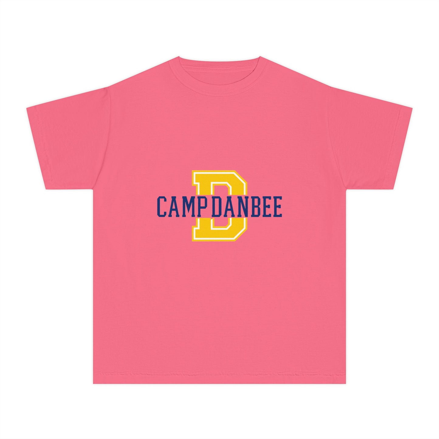 Youth T-Shirt — Camp Danbee Yellow Tee with Letter D
