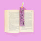 “Bookworm Vibes” 📚 Purple Confetti Tie-Dye Bookmark by Taylor Elliott Designs