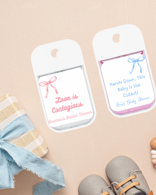 Bridal shower hand sanitizers – mini favors with chic design for weddings and bachelorettes