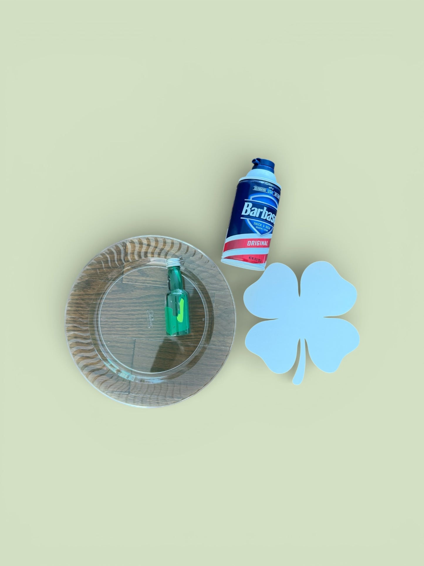 Classroom craft with colorful marbled shamrocks