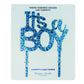Handmade "It's a Boy" acrylic cake toppers with navy foil, ideal for baby celebrations and cakes.