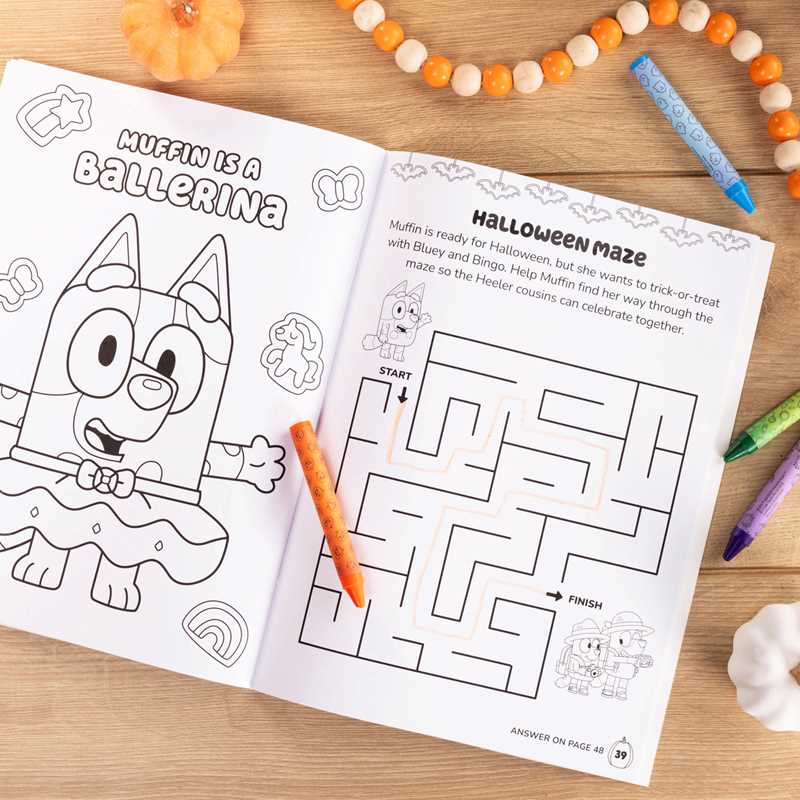 Kids Bluey Halloween coloring book cover