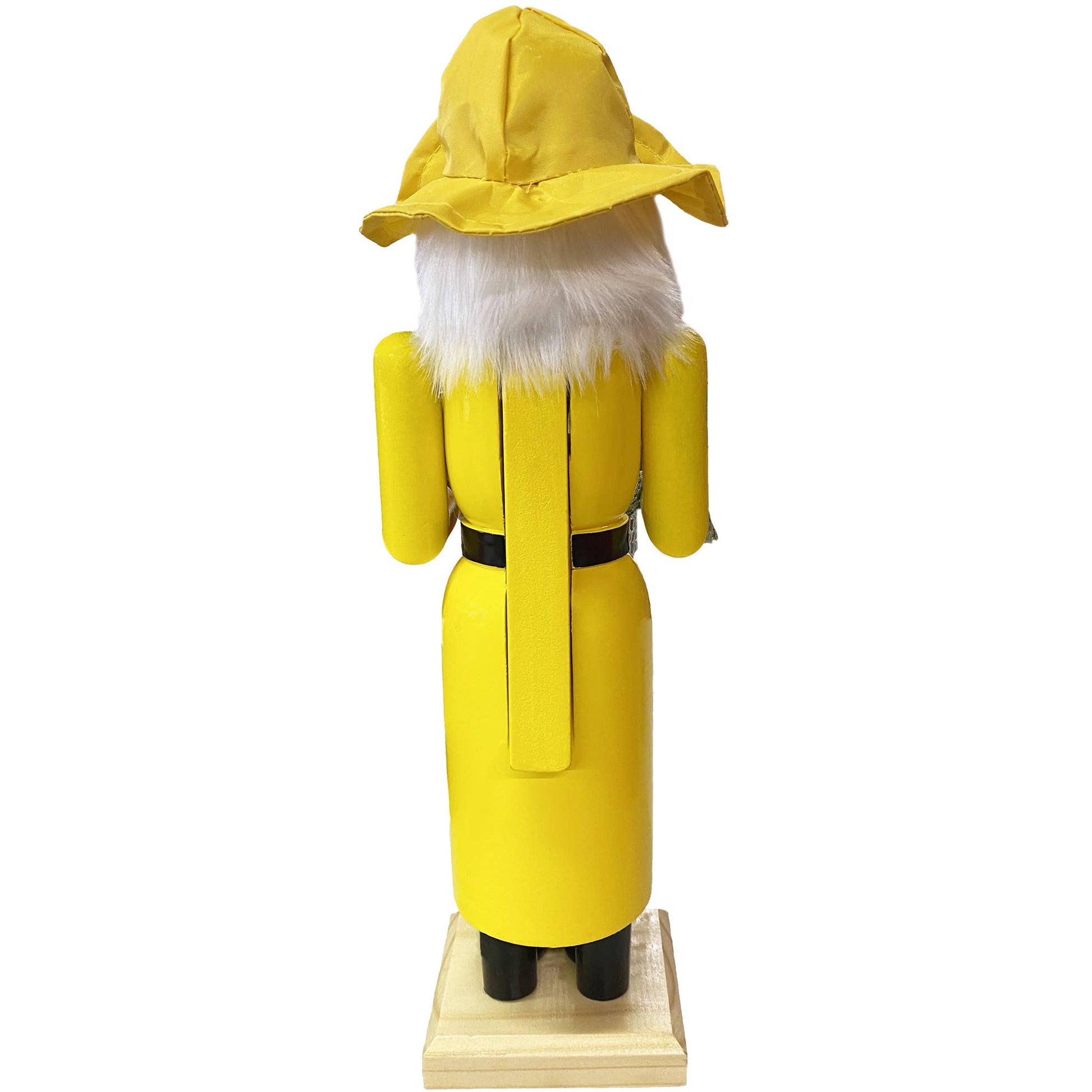 Fisherman-themed nutcracker with rain hat and lobster