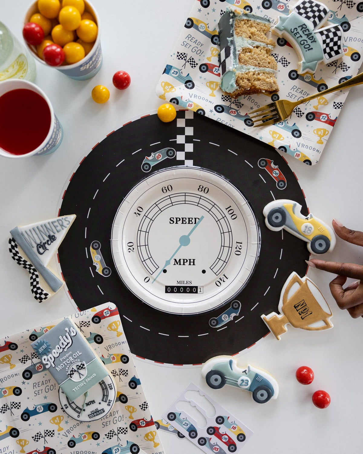 “Track Record” 🏁 Race Track Party Placemats by My Mind’s Eye