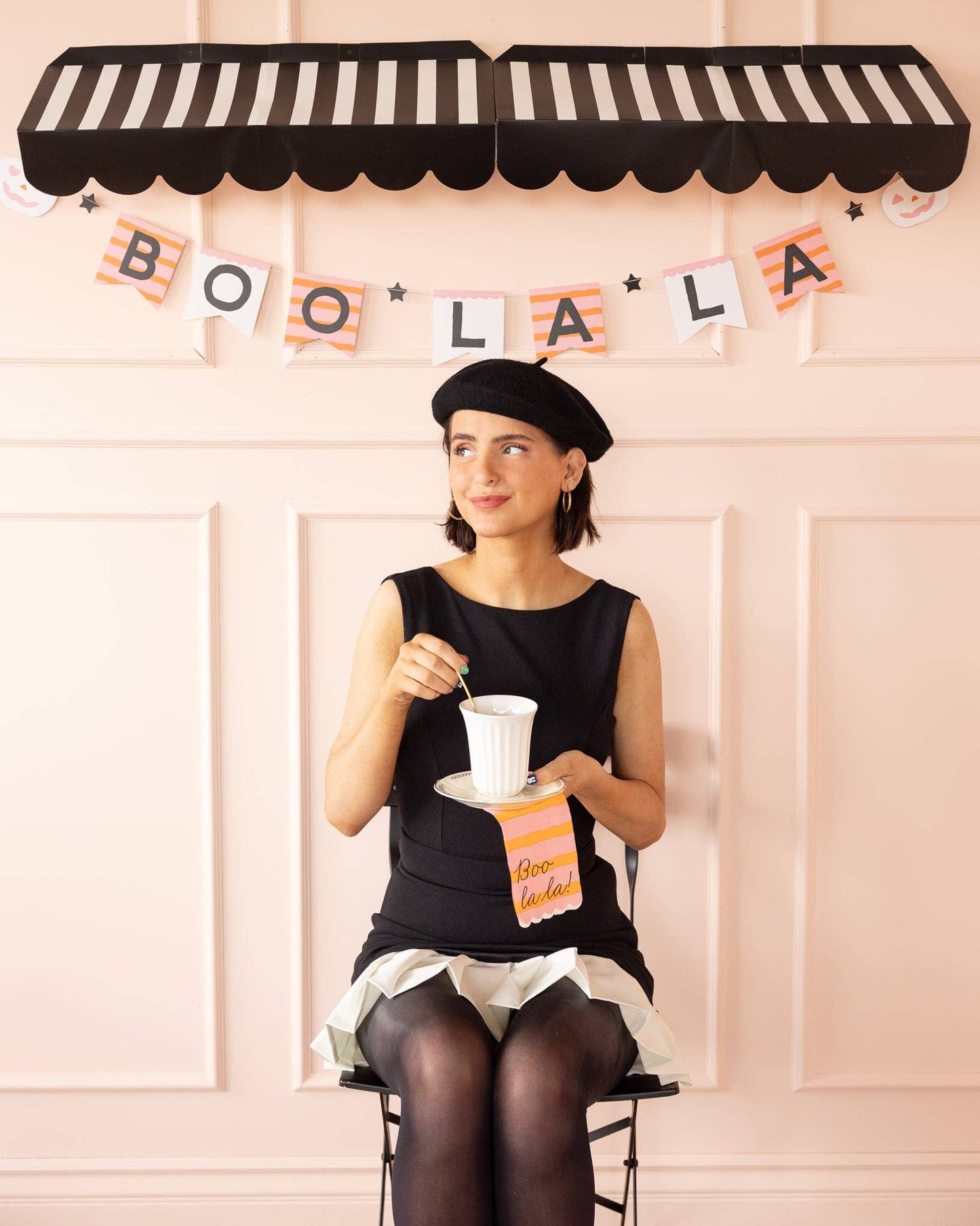“Boo La La” 🎃 Pink & Orange Halloween Dinner Napkins (24 Count) by My Mind's Eye