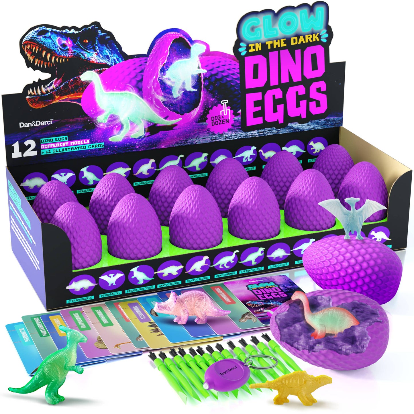 "Dig It" 🦖 Glow-in-the-Dark Dinosaur Egg Excavation Kit by Dan&Darci