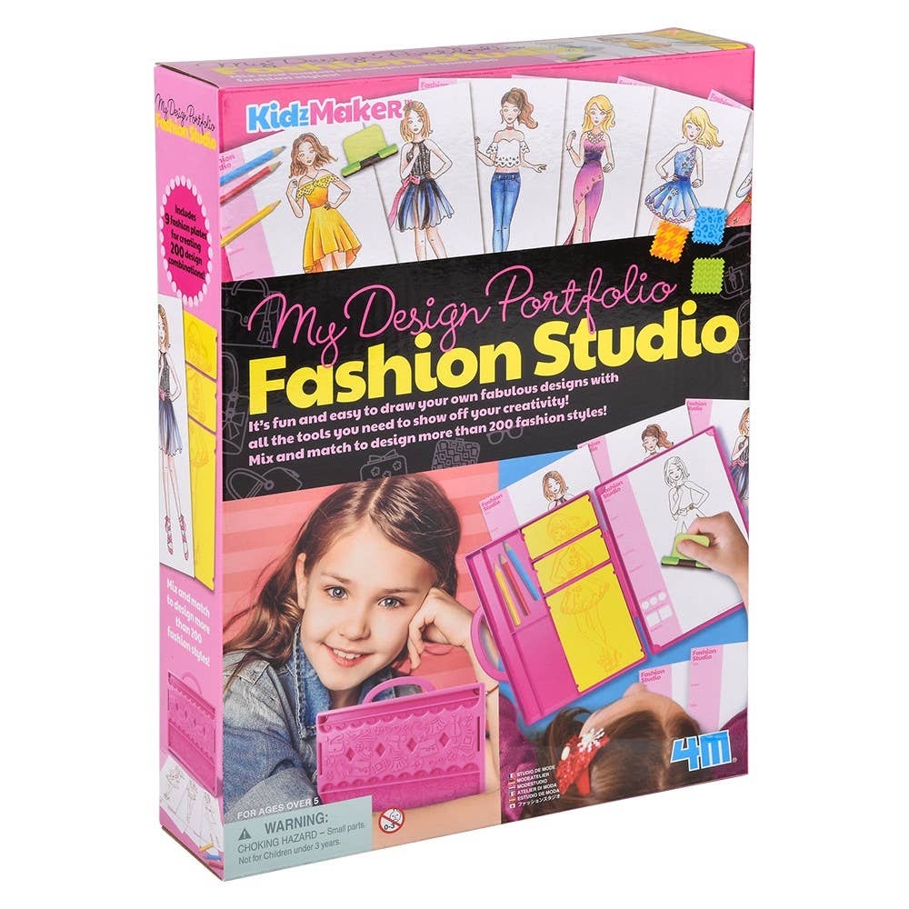 Fashion design kit with textures and carrying case