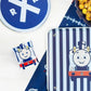 Thomas & Friends™ Train large stripe paper plates, 8 pack, 10.25" diameter, FSC certified, eco-friendly